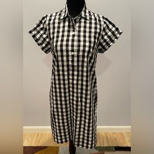 J. Crew Black and White Ruffled Tiered Mini Dress